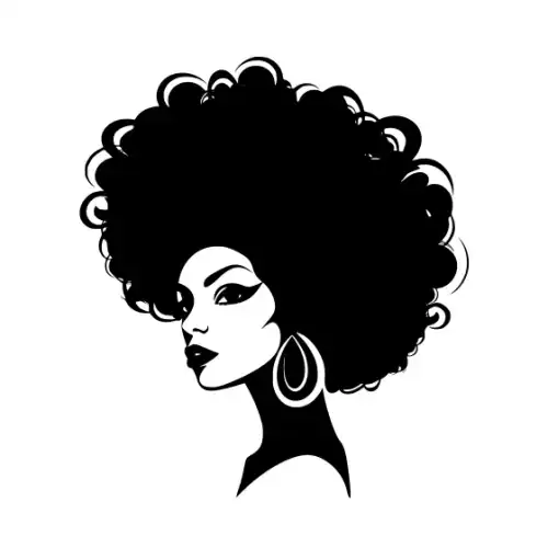 Afro Woman Puff Hair Silhouette SVG Design | SVG Files for Cricut & Print