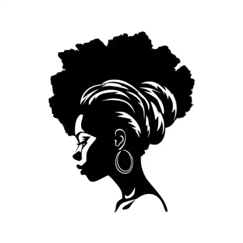 Afro Woman Puff Hair Silhouette SVG Design | SVG Files for Cricut & Print
