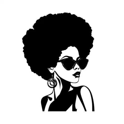 Afro Woman Puff Hair Silhouette SVG Design | SVG Files for Cricut & Print