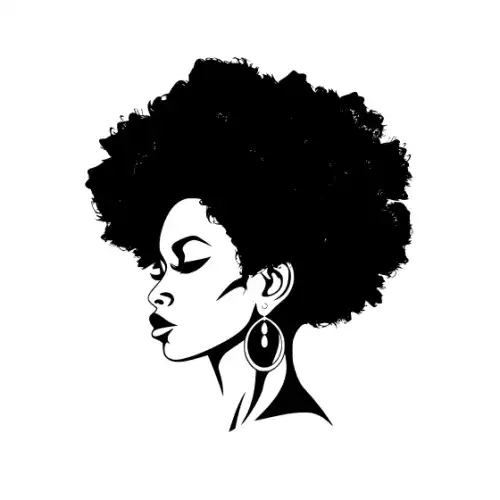 Afro Woman Puff Hair Silhouette SVG Design | SVG Files for Cricut & Print