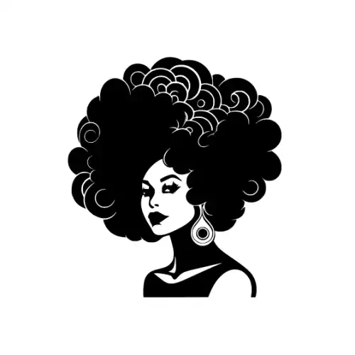 Afro Woman Puff Hair Silhouette SVG Design | SVG Files for Cricut & Print