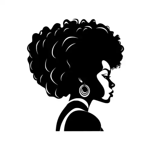 Afro Woman Puff Hair Silhouette SVG Design | SVG Files for Cricut & Print