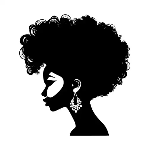 Afro Woman Puff Hair Silhouette SVG Design | SVG Files for Cricut & Print