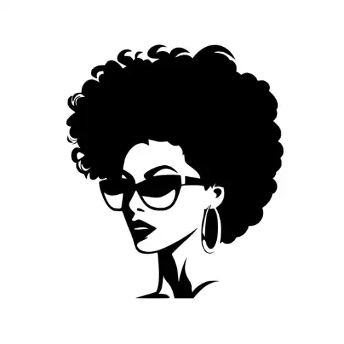Afro Woman Puff Hair Silhouette SVG Design | SVG Files for Cricut & Print