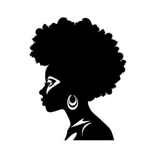Afro Woman Puff Hair Silhouette SVG Design | SVG Files for Cricut & Print