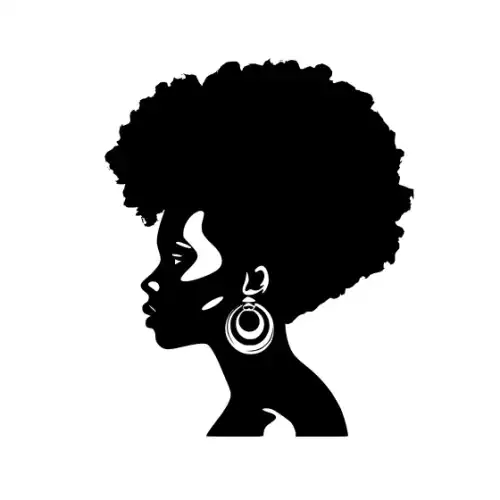 Afro Woman Puff Hair Silhouette SVG Design | SVG Files for Cricut & Print
