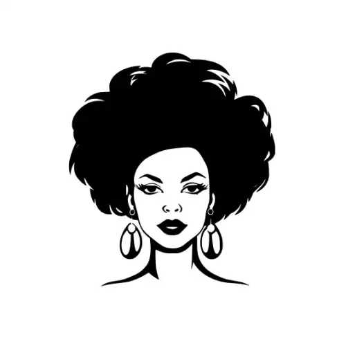 Afro Woman Puff Hair Silhouette SVG Design | SVG Files for Cricut & Print