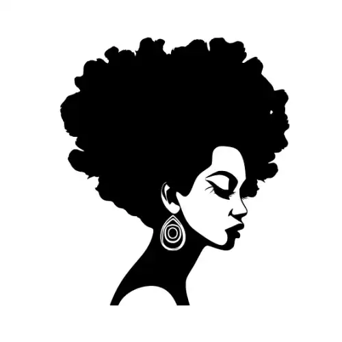 Afro Woman Puff Hair Silhouette SVG Design | SVG Files for Cricut & Print