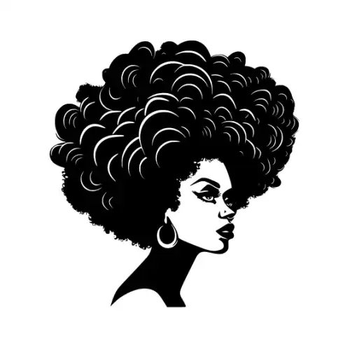Afro Woman Puff Hair Silhouette SVG Design | SVG Files for Cricut & Print