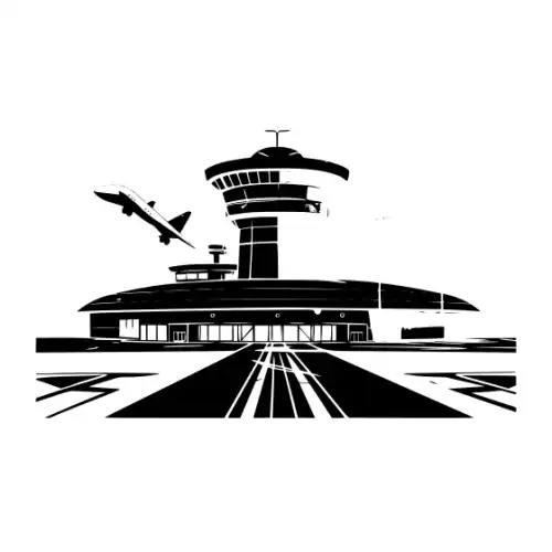 Airport Flight Terminal Silhouette SVG Design | SVG Files for Cricut & Print