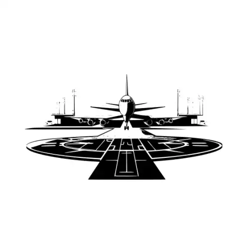 Airport Flight Terminal Silhouette SVG Design | SVG Files for Cricut & Print