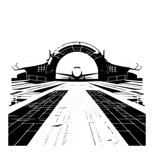 Airport Flight Terminal Silhouette SVG Design | SVG Files for Cricut & Print