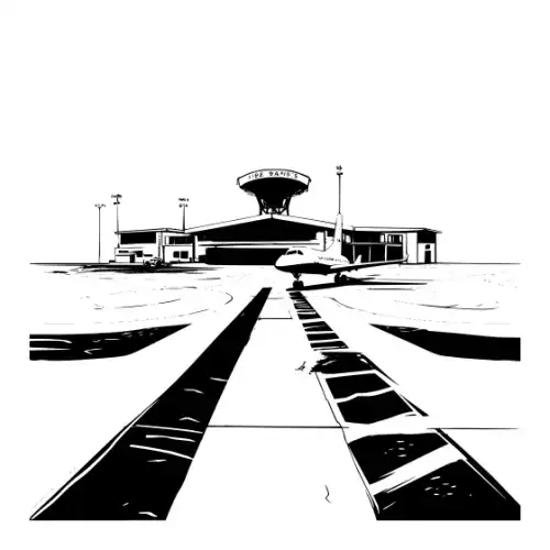 Airport Flight Terminal Silhouette SVG Design | SVG Files for Cricut & Print