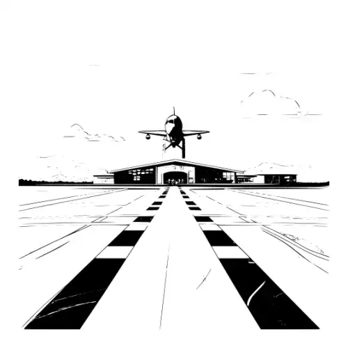 Airport Flight Terminal Silhouette SVG Design | SVG Files for Cricut & Print