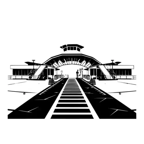 Airport Flight Terminal Silhouette SVG Design | SVG Files for Cricut & Print