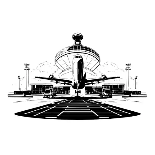 Airport Flight Terminal Silhouette SVG Design | SVG Files for Cricut & Print
