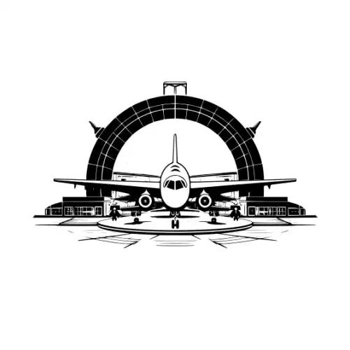 Airport Flight Terminal Silhouette SVG Design | SVG Files for Cricut & Print