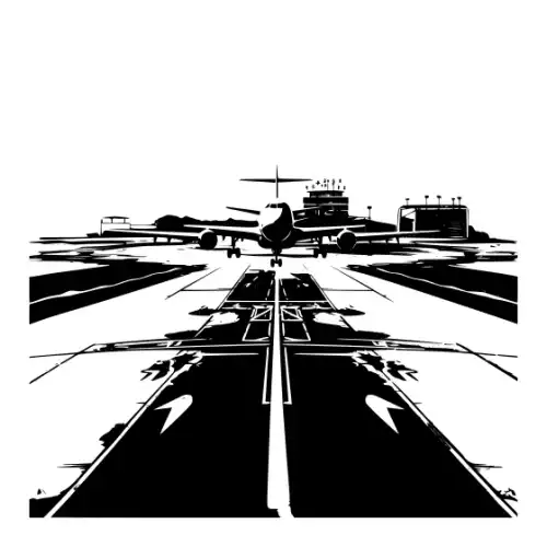 Airport Flight Terminal Silhouette SVG Design | SVG Files for Cricut & Print