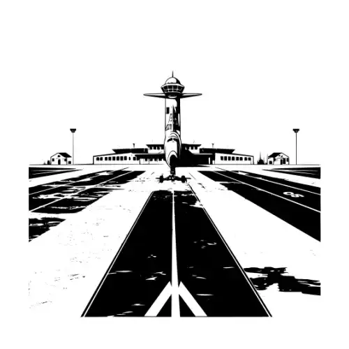 Airport Flight Terminal Silhouette SVG Design | SVG Files for Cricut & Print