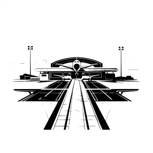 Airport Flight Terminal Silhouette SVG Design | SVG Files for Cricut & Print
