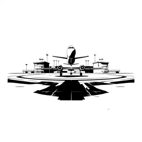 Airport Flight Terminal Silhouette SVG Design | SVG Files for Cricut & Print