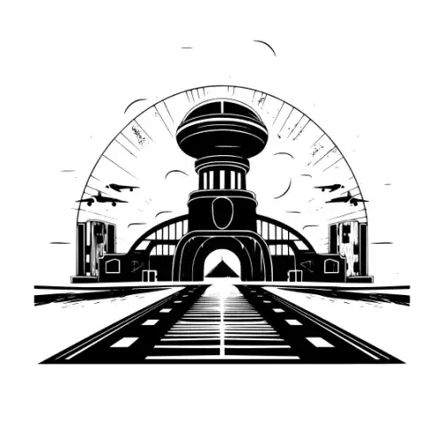 Airport Flight Terminal Silhouette SVG Design | SVG Files for Cricut & Print