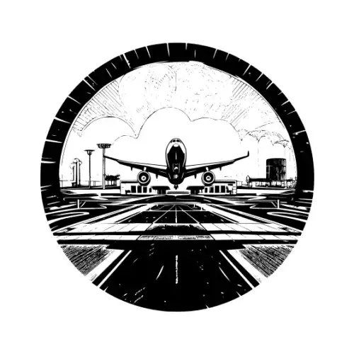 Airport Flight Terminal Silhouette SVG Design | SVG Files for Cricut & Print