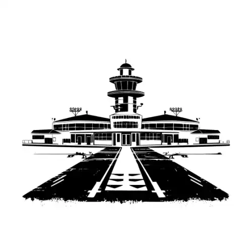 Airport Flight Terminal Silhouette SVG Design | SVG Files for Cricut & Print