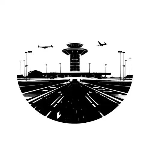 Airport Flight Terminal Silhouette SVG Design | SVG Files for Cricut & Print