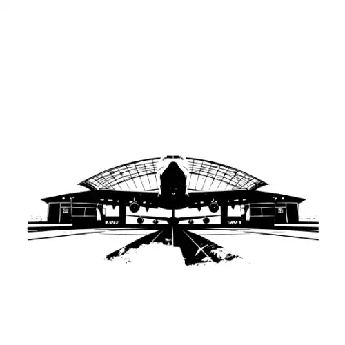 Airport Flight Terminal Silhouette SVG Design | SVG Files for Cricut & Print