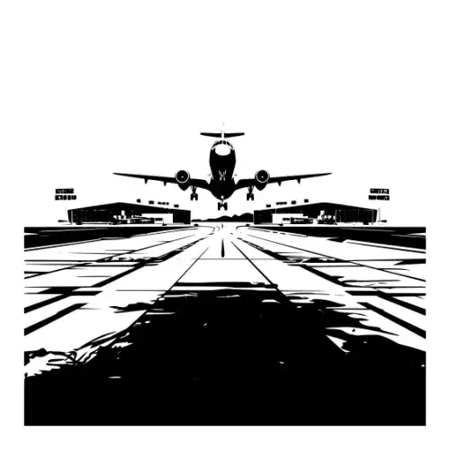 Airport Flight Terminal Silhouette SVG Design | SVG Files for Cricut & Print