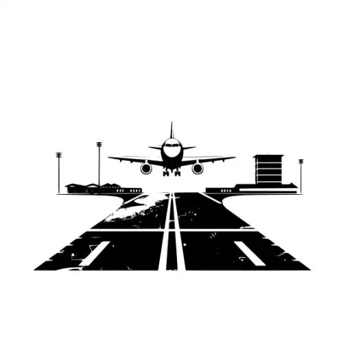 Airport Flight Terminal Silhouette SVG Design | SVG Files for Cricut & Print