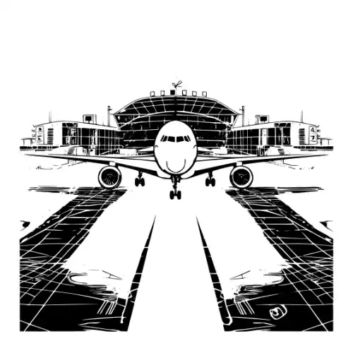 Airport Flight Terminal Silhouette SVG Design | SVG Files for Cricut & Print