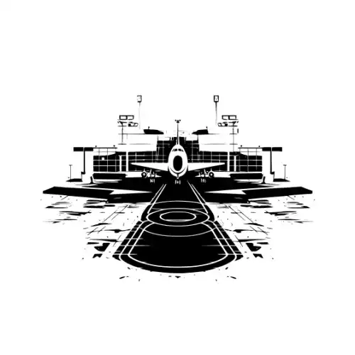 Airport Flight Terminal Silhouette SVG Design | SVG Files for Cricut & Print