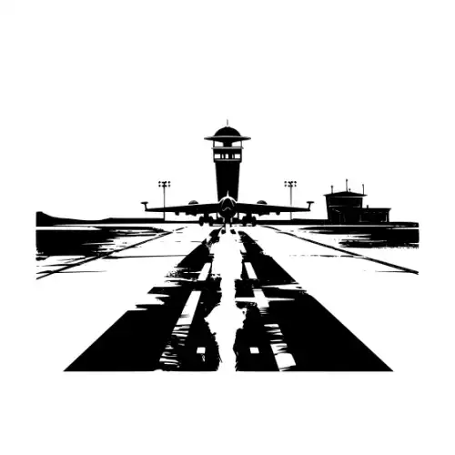 Airport Flight Terminal Silhouette SVG Design | SVG Files for Cricut & Print