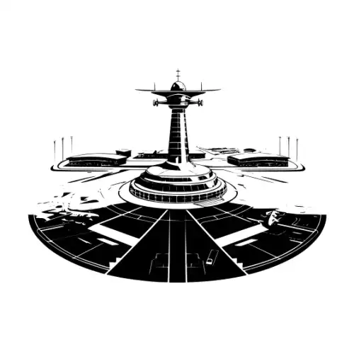 Airport Flight Terminal Silhouette SVG Design | SVG Files for Cricut & Print