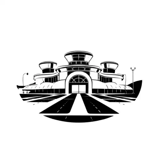 Airport Flight Terminal Silhouette SVG Design | SVG Files for Cricut & Print
