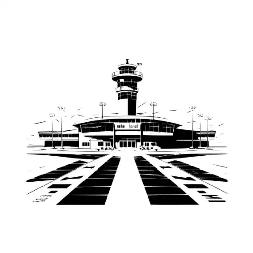Airport Flight Terminal Silhouette SVG Design | SVG Files for Cricut & Print