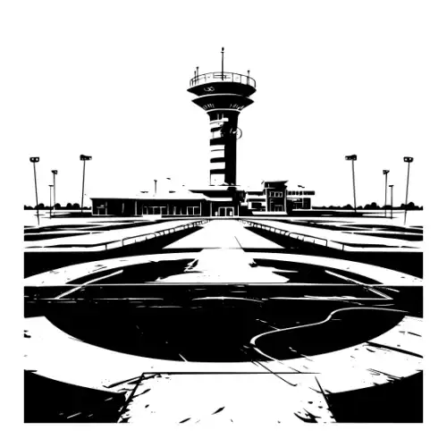 Airport Flight Terminal Silhouette SVG Design | SVG Files for Cricut & Print