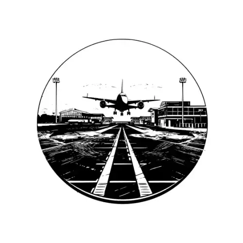 Airport Flight Terminal Silhouette SVG Design | SVG Files for Cricut & Print