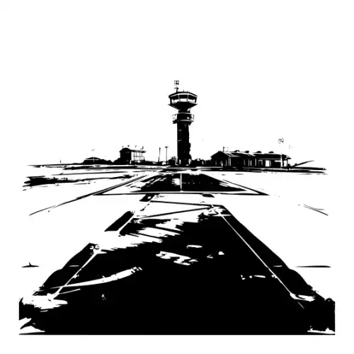 Airport Flight Terminal Silhouette SVG Design | SVG Files for Cricut & Print