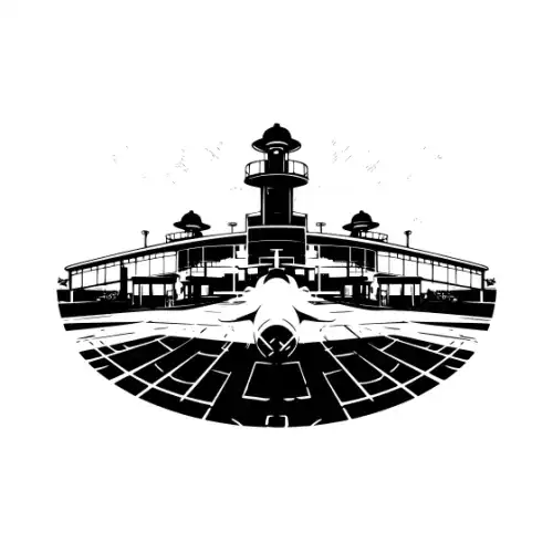 Airport Flight Terminal Silhouette SVG Design | SVG Files for Cricut & Print