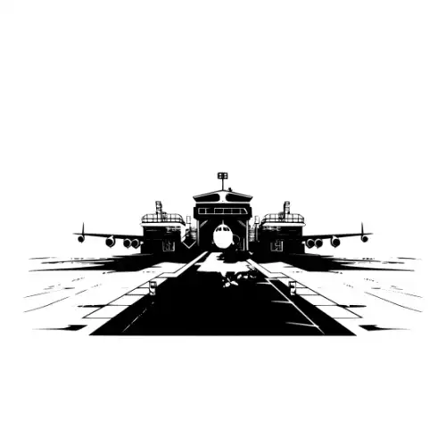 Airport Flight Terminal Silhouette SVG Design | SVG Files for Cricut & Print