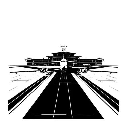 Airport Flight Terminal Silhouette SVG Design | SVG Files for Cricut & Print