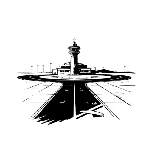 Airport Flight Terminal Silhouette SVG Design | SVG Files for Cricut & Print