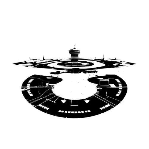 Airport Flight Terminal Silhouette SVG Design | SVG Files for Cricut & Print