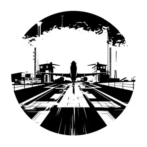 Airport Flight Terminal Silhouette SVG Design | SVG Files for Cricut & Print