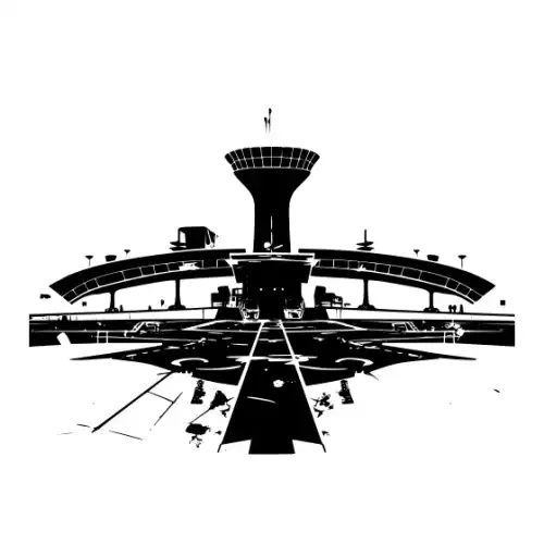 Airport Flight Terminal Silhouette SVG Design | SVG Files for Cricut & Print