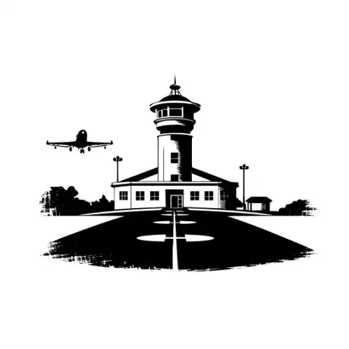 Airport Flight Terminal Silhouette SVG Design | SVG Files for Cricut & Print