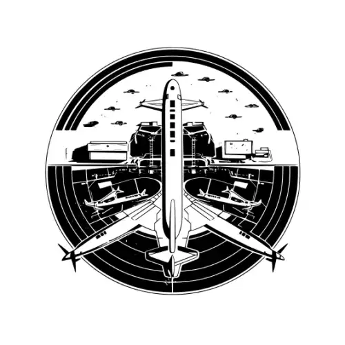 Airport Flight Terminal Silhouette SVG Design | SVG Files for Cricut & Print
